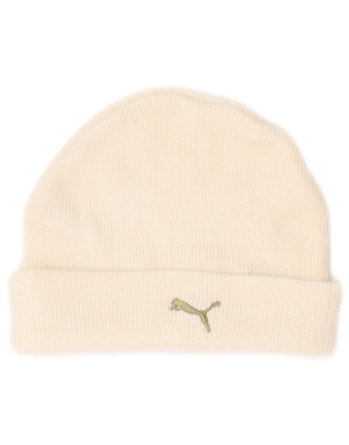 Puma herre grafisk strikket beanie-hat one size hvid