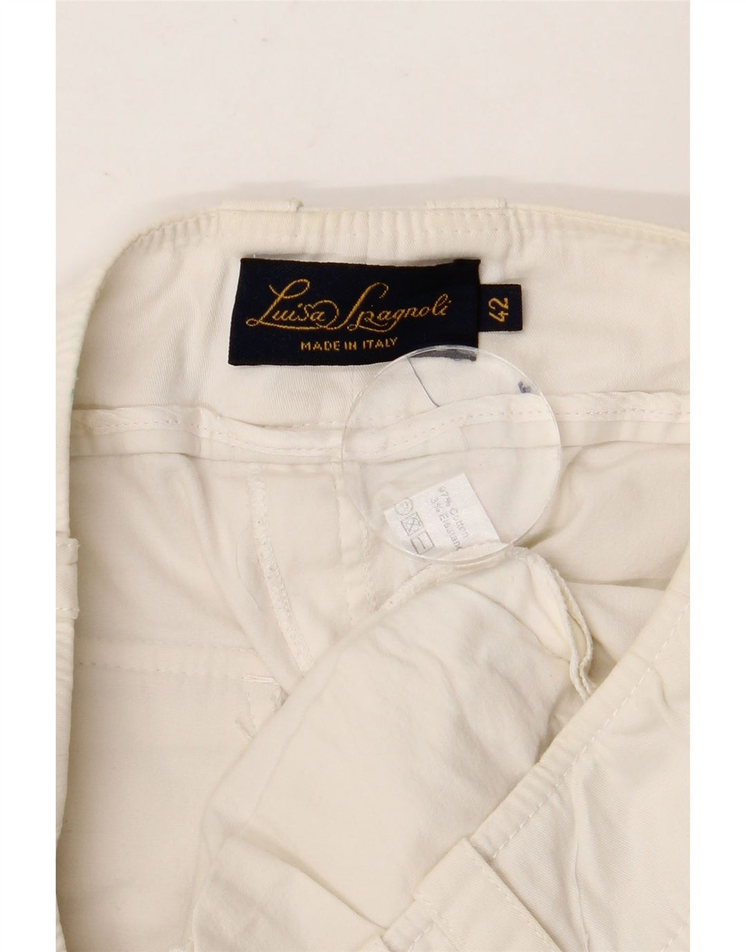 LUISA SPAGNOLI Lige cropped bukser til kvinder IT 42 Medium W30 L24 Hvid