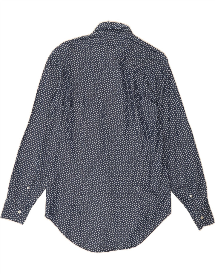 DESIREE Mens Shirt Size 39 15 1/2 Medium Navy Blue Floral Cotton Vintage Desiree and Second-Hand Desiree from Messina Hembry 