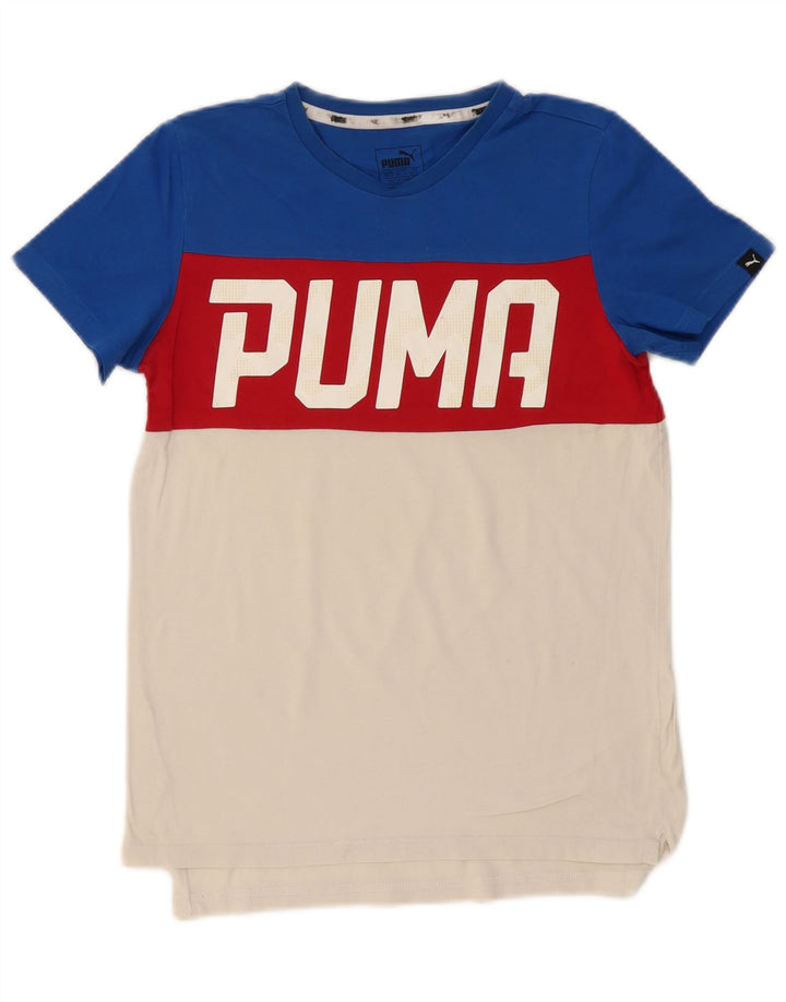 PUMA Boys Graphic T-Shirt Top 13-14 Years  Multicoloured Colourblock
