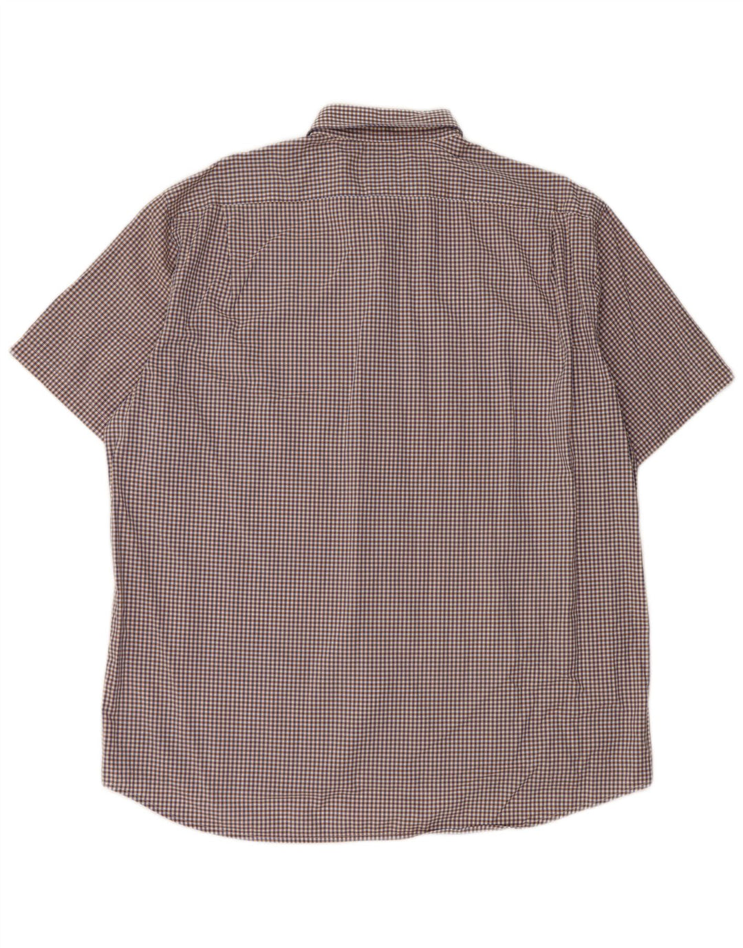 Lacoste Kortærmet Herreskjorte Størrelse 43 XL Navy Blue Gingham Cotton