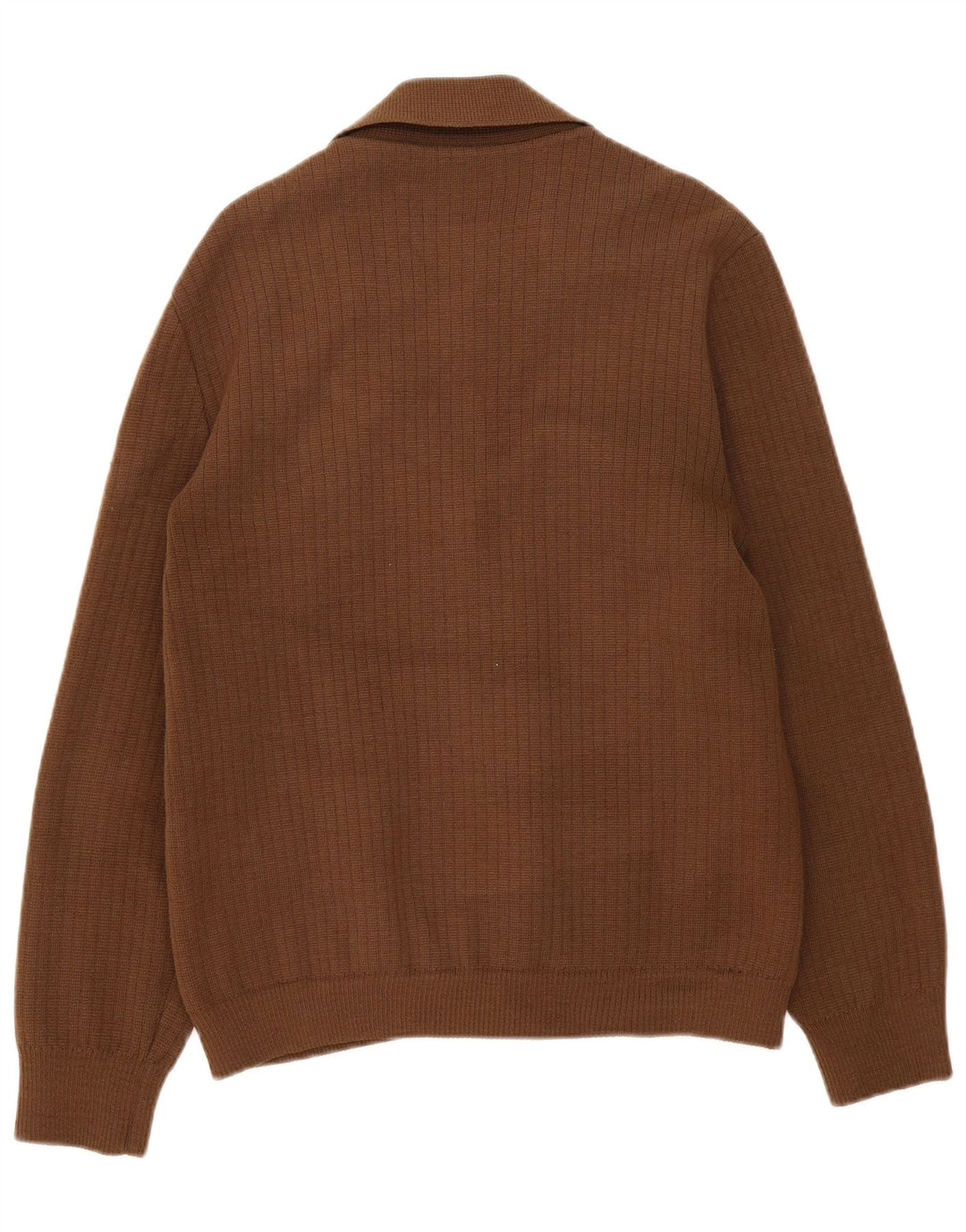Vintage cardigan sweater til mænd, medium brun farveblok