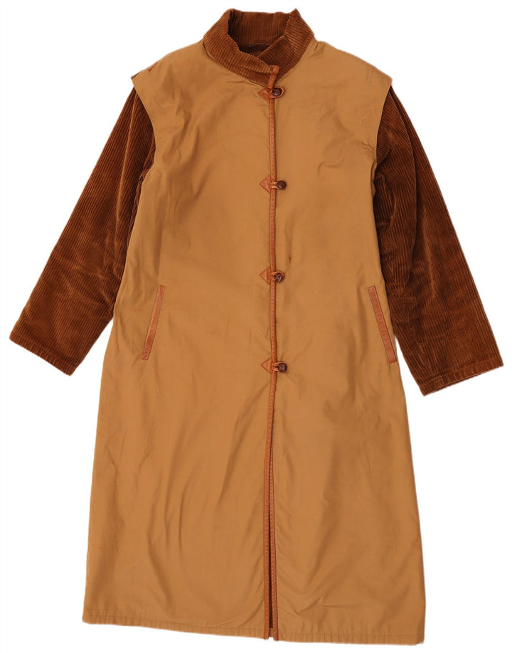 Vintage overfrakke til kvinder UK 16 Stor brun farveblok