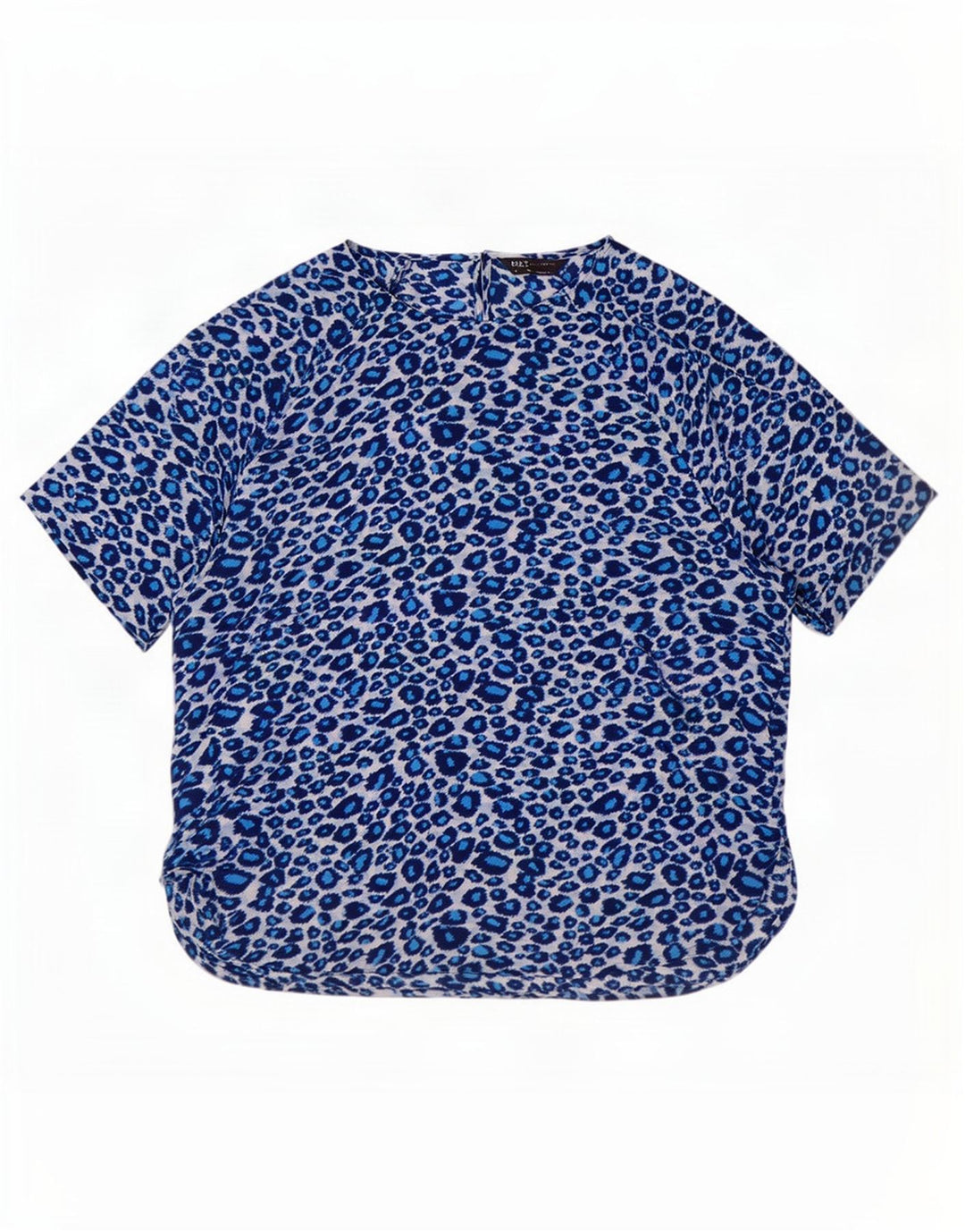 Marks & Spencer Damebluse Top UK 16 Large Blue Animal Print Polyester