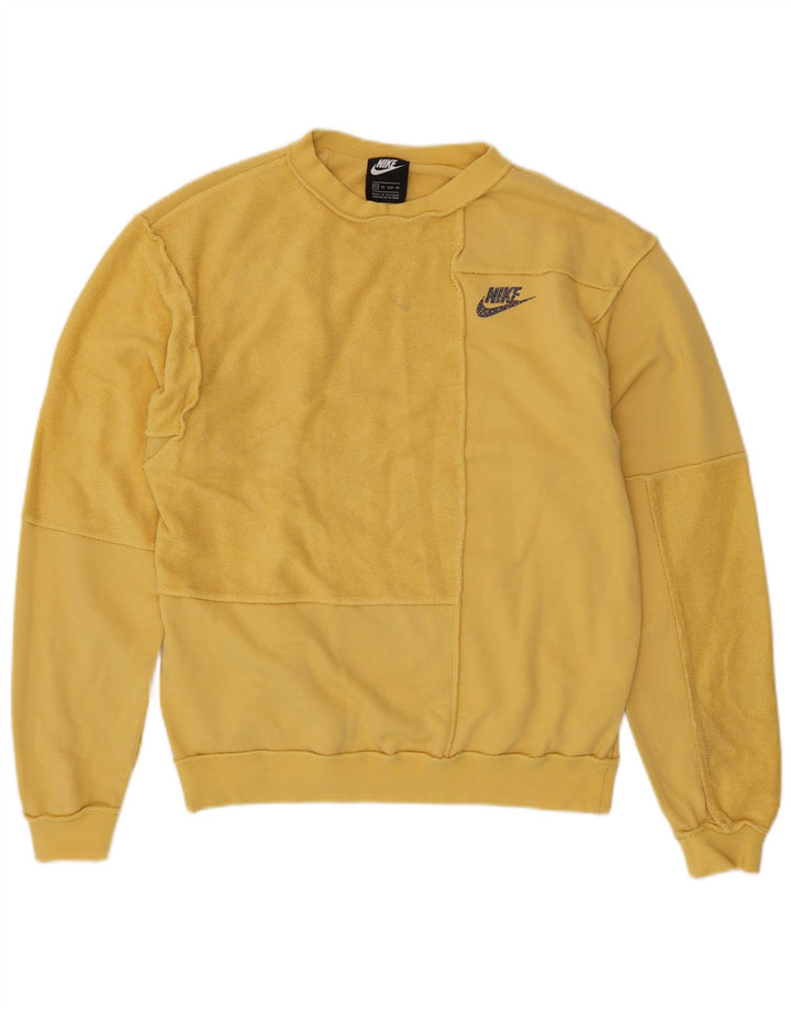 NIKE Loose Fit Sweatshirt Jumper XS Gul bomuld