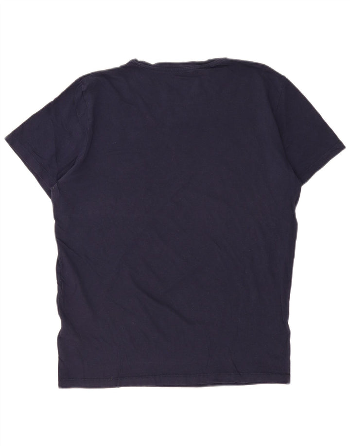 JACK & JONES Herre grafisk T-shirt top mellem marineblå bomuld