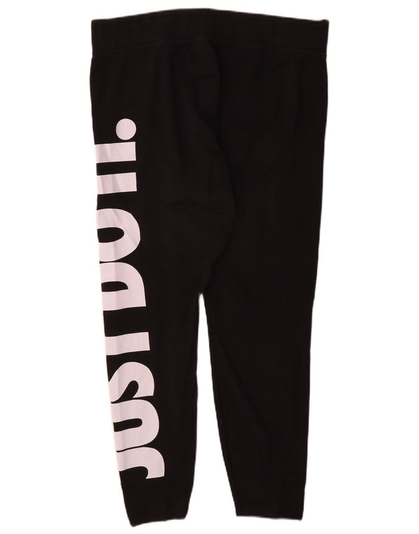 Nike Dame Grafiske Leggings UK 20 2XL Sort Bomuld