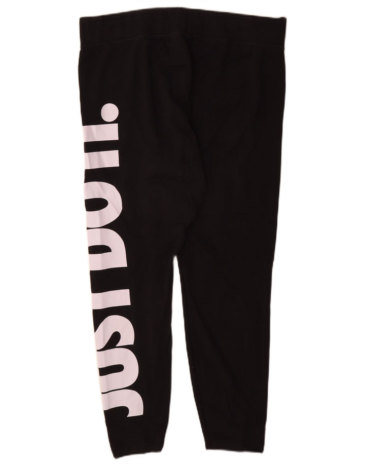 Nike Dame Grafiske Leggings UK 20 2XL Sort Bomuld