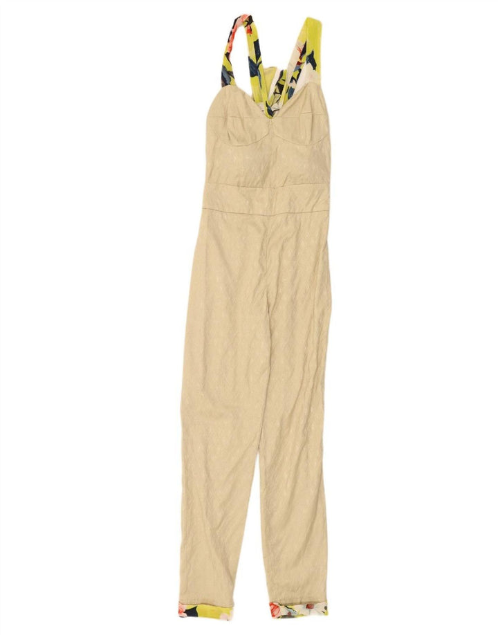 LA SARTORIA Womens Sleeveless Jumpsuit UK 8 Small  Beige