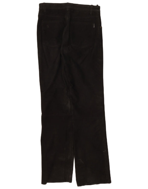 Ricano Mens Leather Trousers W30 L32 Black