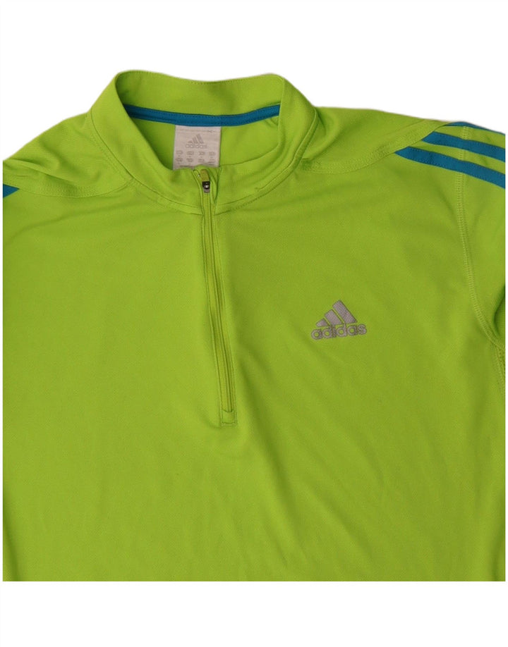 ADIDAS Pullover med lynlås til mænd, træningsdragt Top mellemgrøn polyester