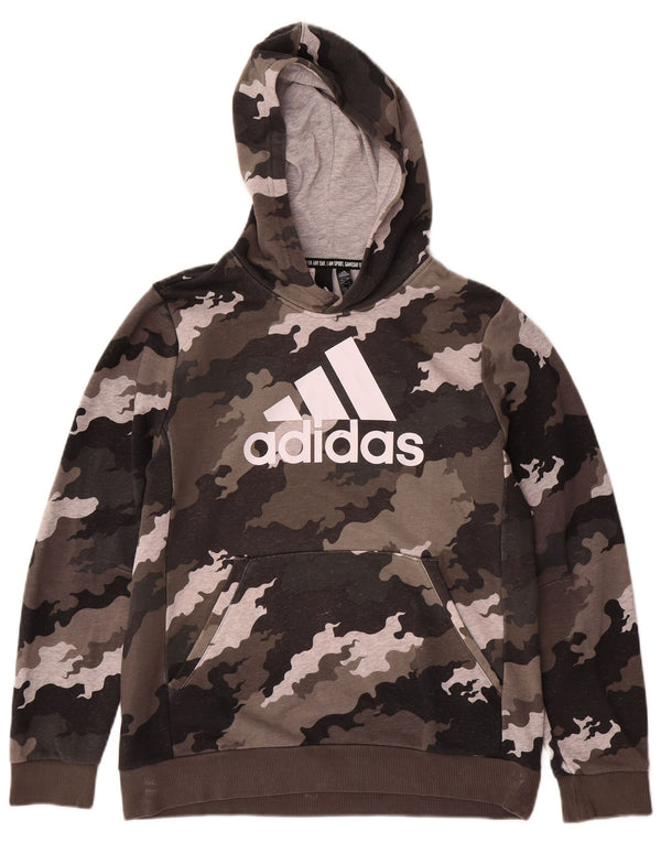 ADIDAS Grafisk hættetrøje til drenge 13-14 år Brun Camouflage Bomuld