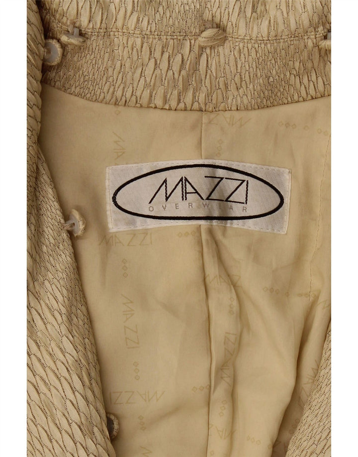 MAZZI Womens Overcoat UK 8 Small Beige Animal Print Vintage Mazzi and Second-Hand Mazzi from Messina Hembry 
