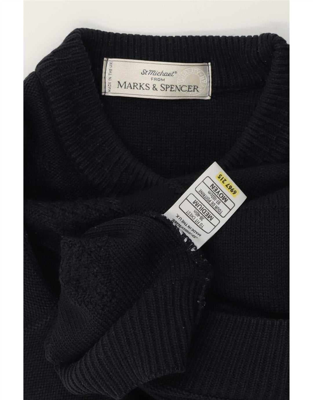 Marks & Spencer Herre St. Michael Crew Neck trøje sweater Medium Navy Blue