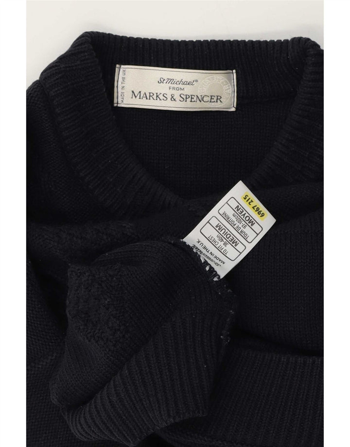 Marks & Spencer Herre St. Michael Crew Neck trøje sweater Medium Navy Blue