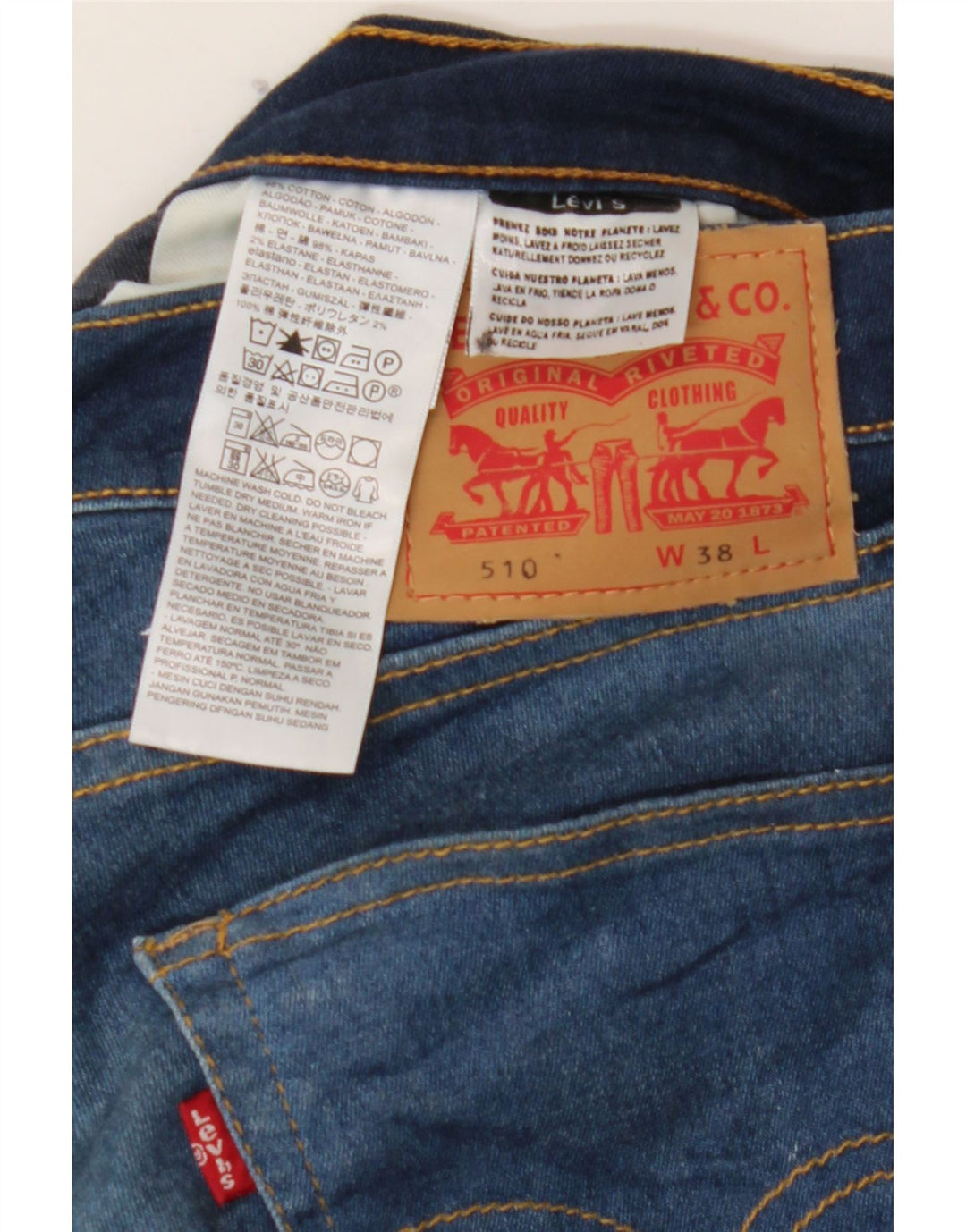 LEVI'S Womens 510 Denim Shorts W38 XL  Blue Cotton Vintage Levi's and Second-Hand Levi's from Messina Hembry 