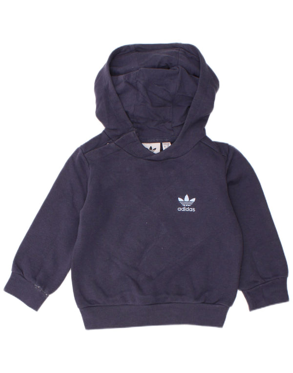 Adidas Baby Boys Hoodie Jumper 9-12 Måneder Marineblå Bomuld