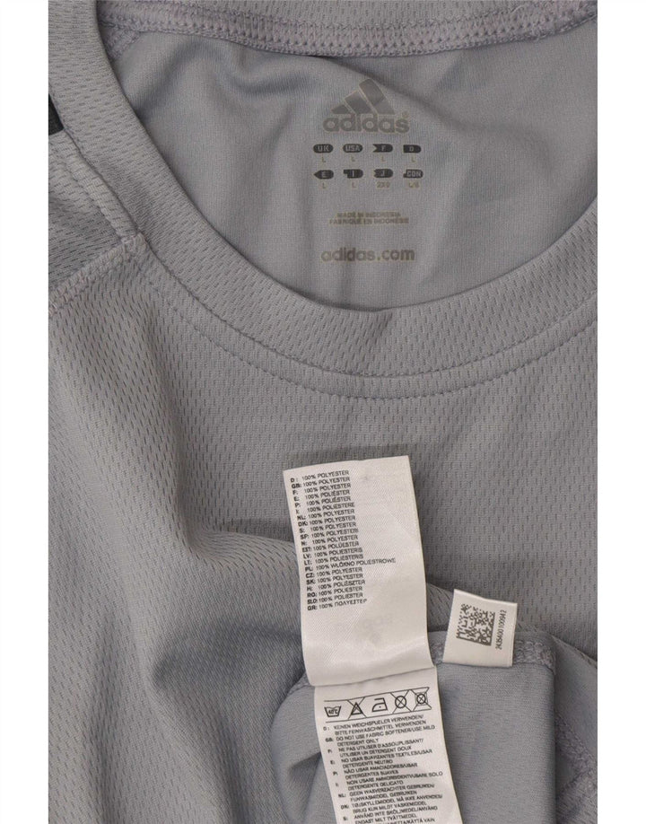 Adidas Herre Climalite Grafisk T-Shirt Top Stor Grå Polyester