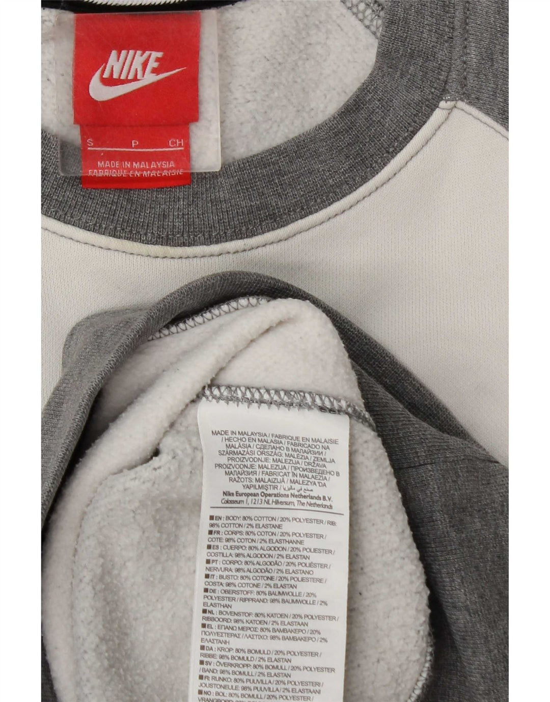 Nike grafisk sweatshirt til mænd, lille grå farveblok bomuld