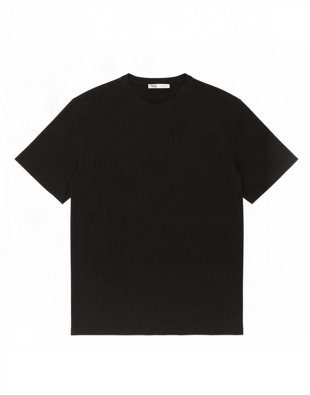 Zara Herre T-Shirt Top Stor Sort Bomuld