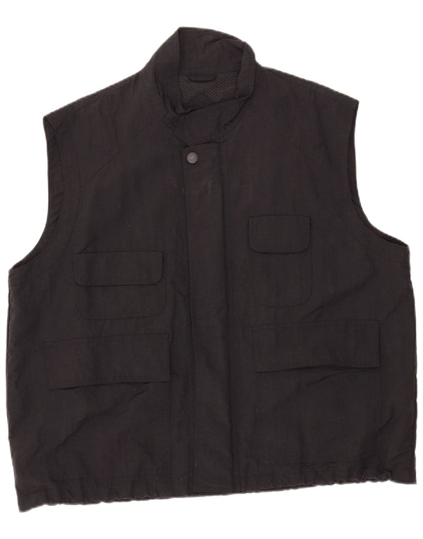 Persons Herre Utility Gilet UK 44 2XL Sort Nylon