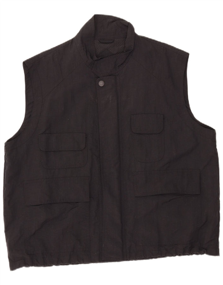 Persons Herre Utility Gilet UK 44 2XL Sort Nylon