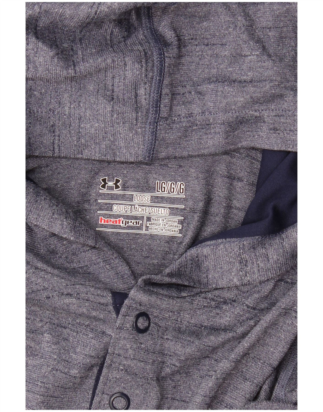 UNDER ARMOR Herre Heat Gear Hooded Top Langærmet Large Navy Blue Flecked