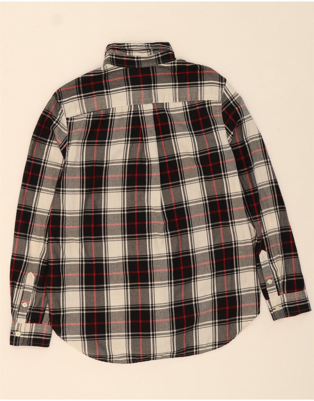 CHAPS Boys Flannel Shirt 15-16 Years XL Black Check Cotton Vintage Chaps and Second-Hand Chaps from Messina Hembry 
