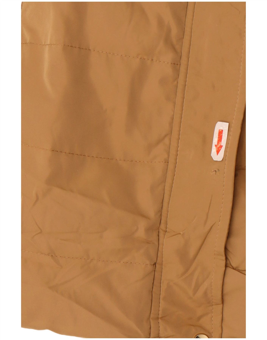 Zara Dame Hætte Polstret Frakke UK 14 Medium Beige Polyester