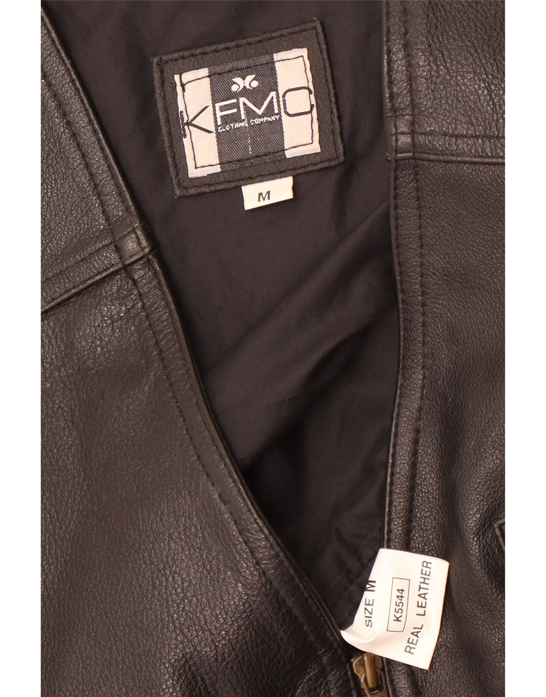 Vintage herre almindeligt lædervest Medium sort læder