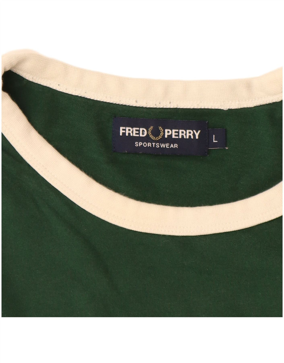 FRED PERRY Herre grafisk T-shirt Top Stor Grøn Colourblock Bomuld