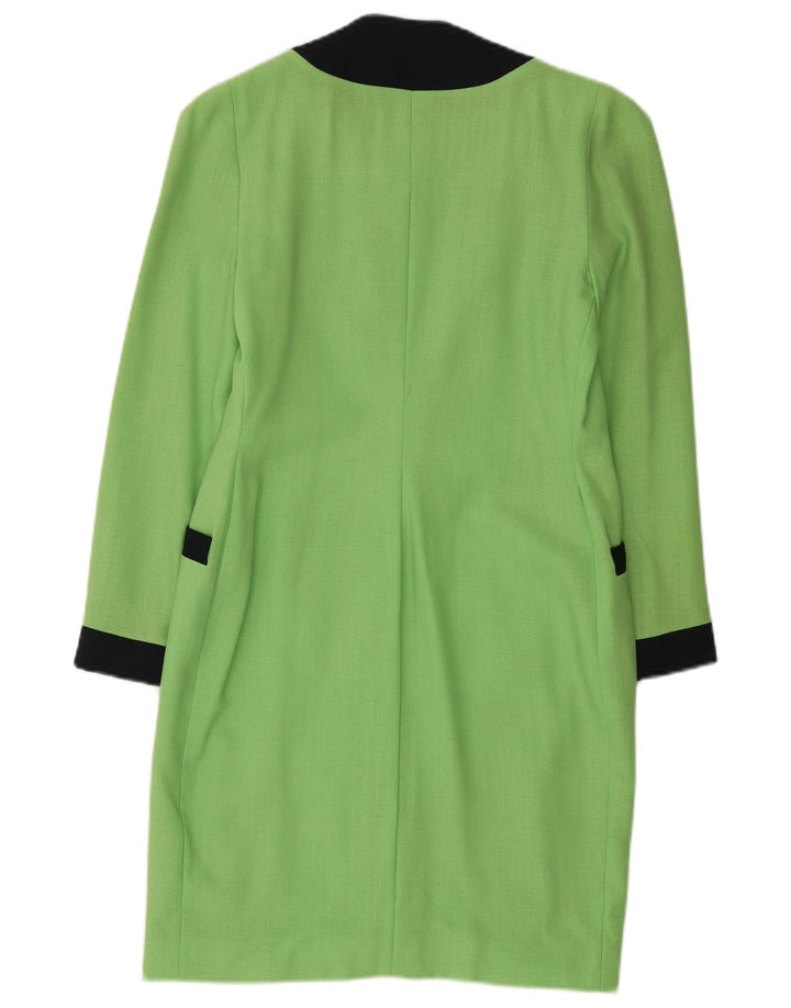 Gai Mattiolo Dame Longline Blazer Jacket IT 42 Medium Grøn Farveblok