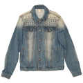 Vintage Herre Distressed Denim Jacket UK 42 XL Blå Bomuld