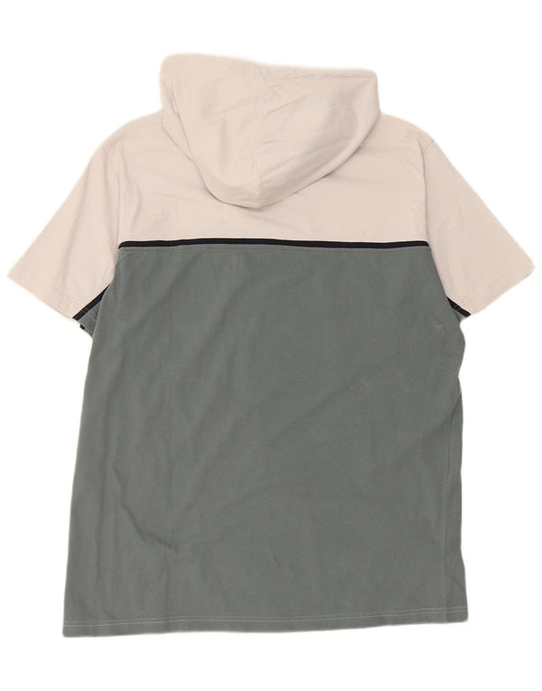 CHAMPION Herre T-shirt med hætte og lynlås 2XL Hvid Colourblock Bomuld