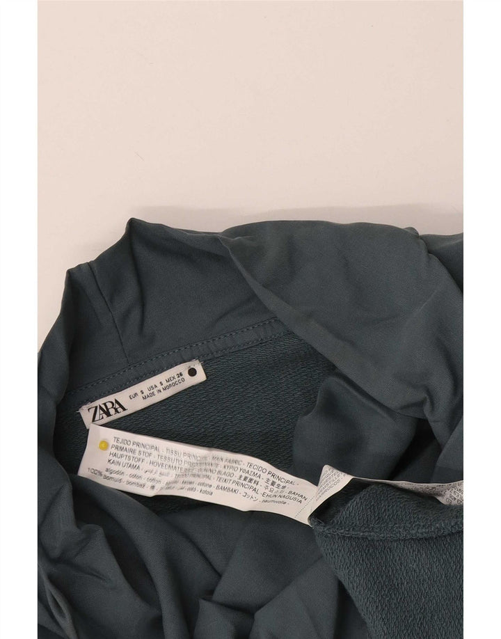 Zara Womens Oversized Sweatshirt Jumper UK 10 Small Grey Bomuld