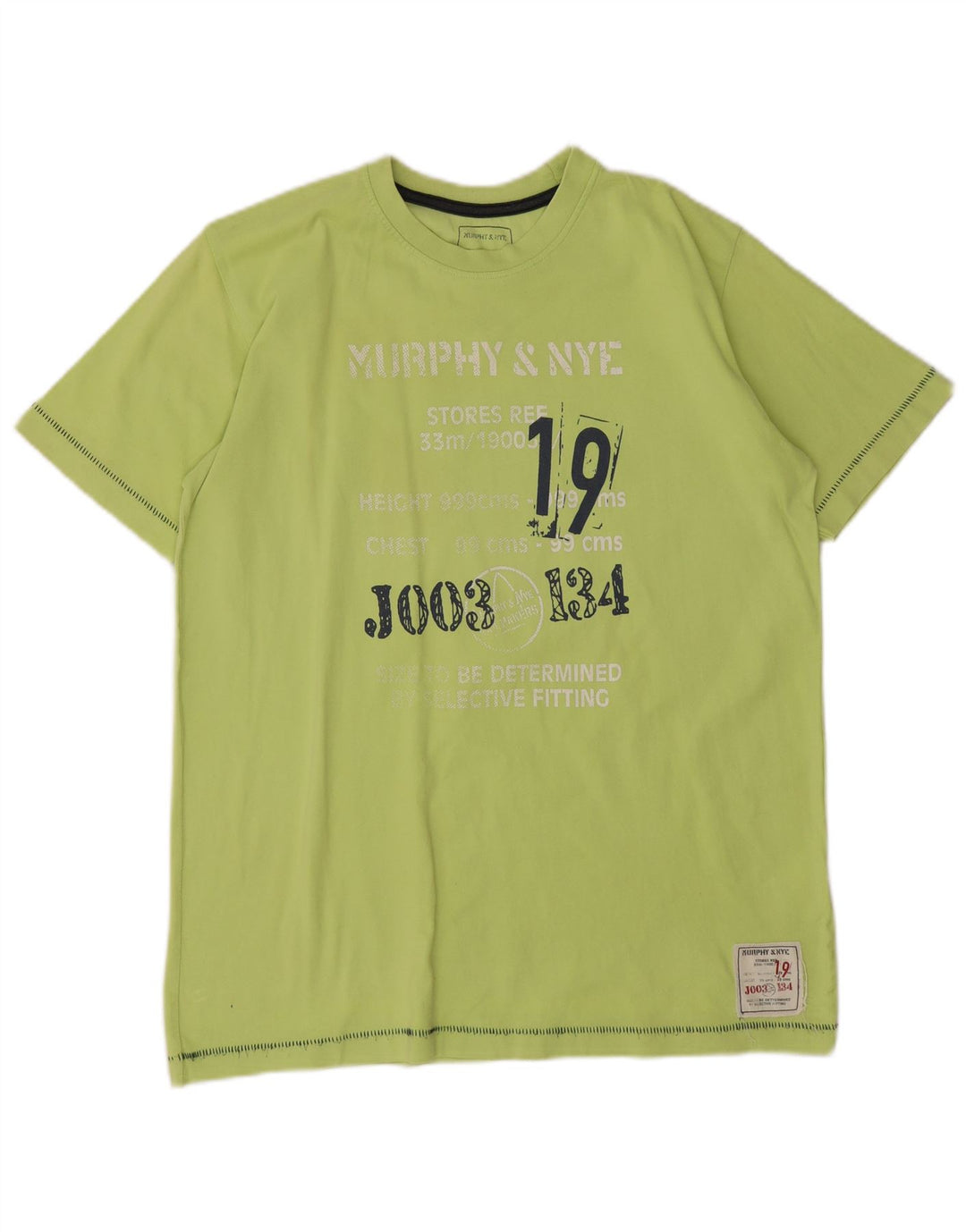 Murphy & Nye Herre grafisk T-shirt Top Stor grøn bomuld