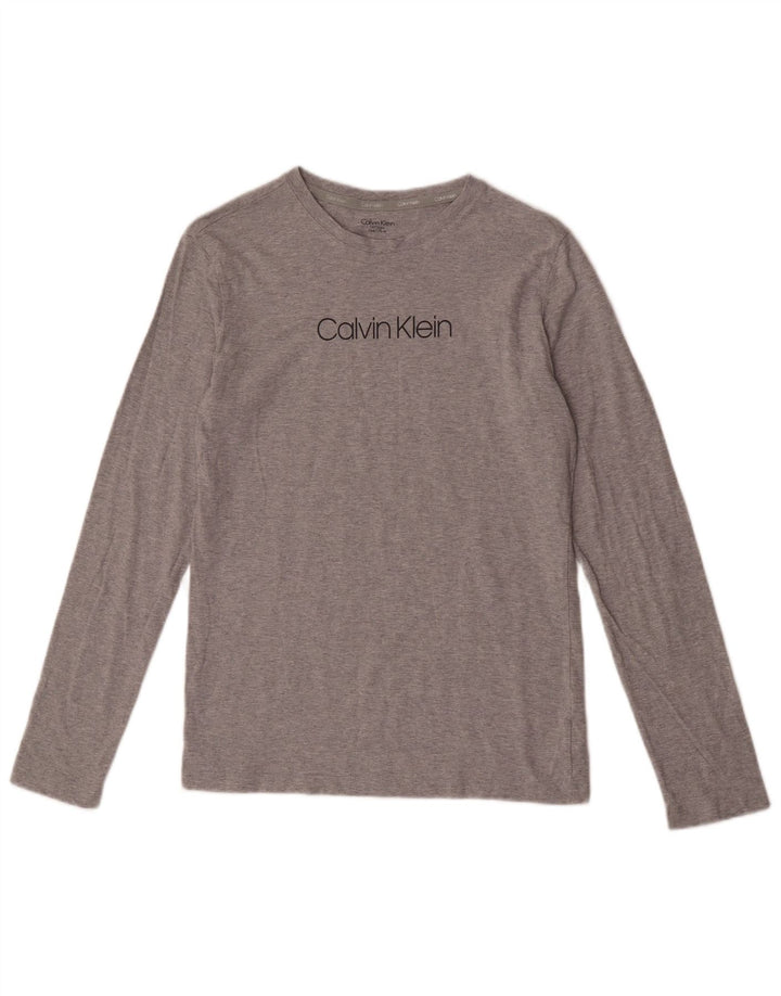 Calvin Klein Boys Regular grafisk top langærmet 14-15 år grå bomuld