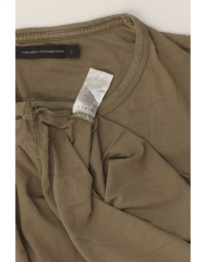 French Connection Herre T-Shirt Top Stor Khaki Bomuld