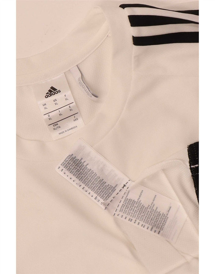Adidas Herre Climalite T-Shirt Top XL Hvid Colourblock Polyester