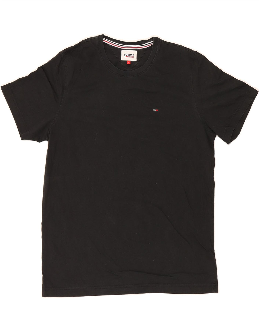 TOMMY HILFIGER Mens T-Shirt Top Large Black Cotton Vintage Tommy Hilfiger and Second-Hand Tommy Hilfiger from Messina Hembry 