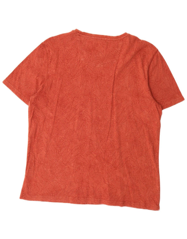 Fat Face Herre T-Shirt Top XL Rød Blomster Bomuld