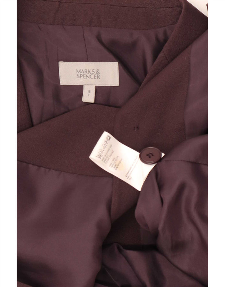 Marks & Spencer Dame 2-knaps blazerjakke UK 16 Stor brun polyester