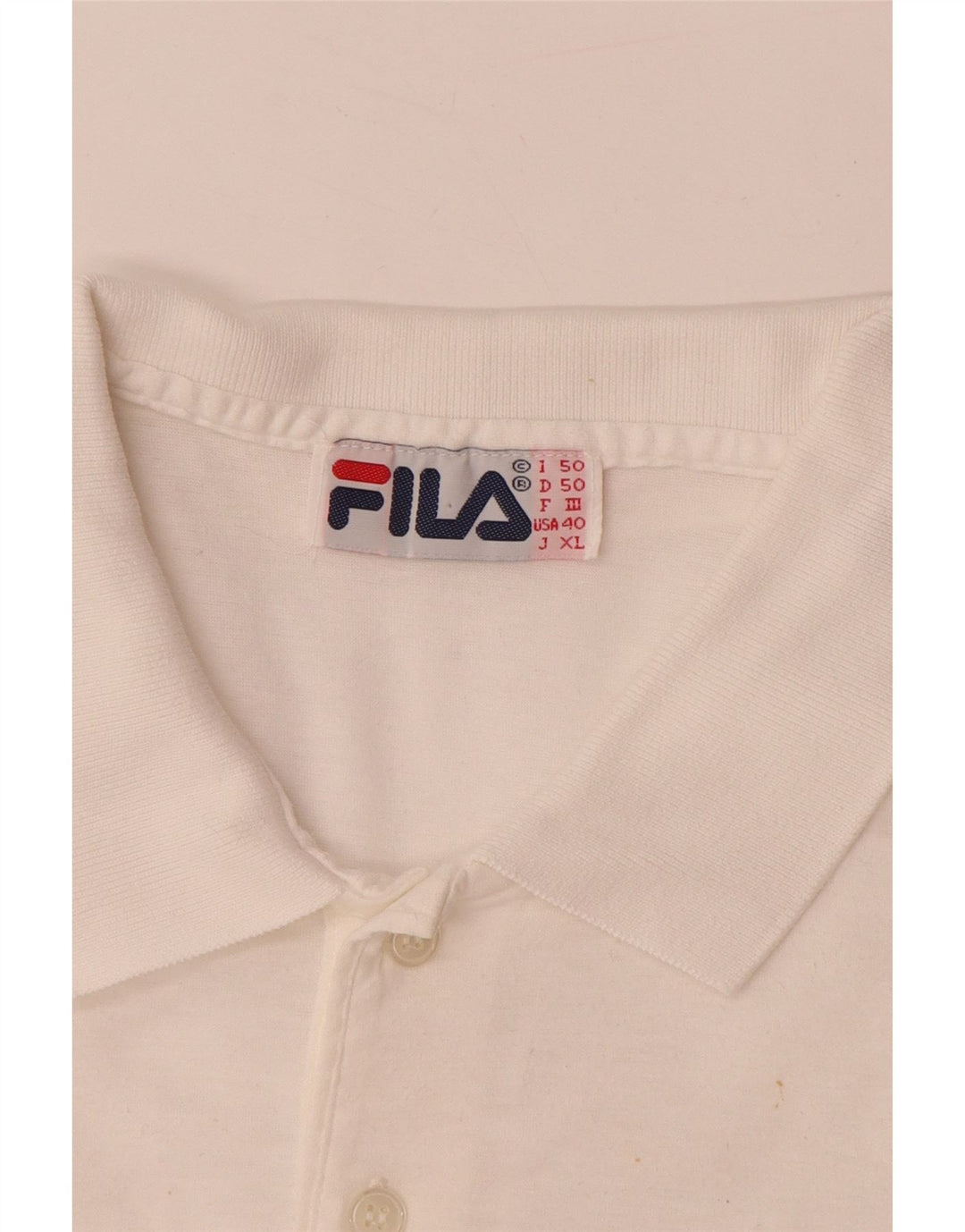 FILA Grafisk poloshirt til mænd IT 50 Medium White Colourblock Bomuld