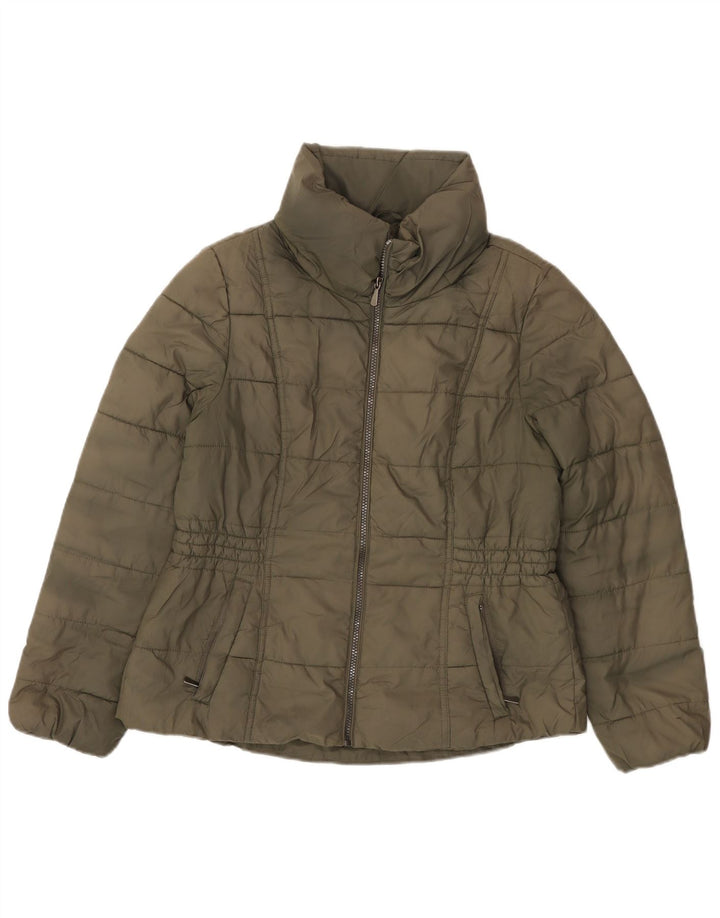 MARKS & SPENCER Polstret jakke til kvinder UK 14 Stor Khaki Polyester