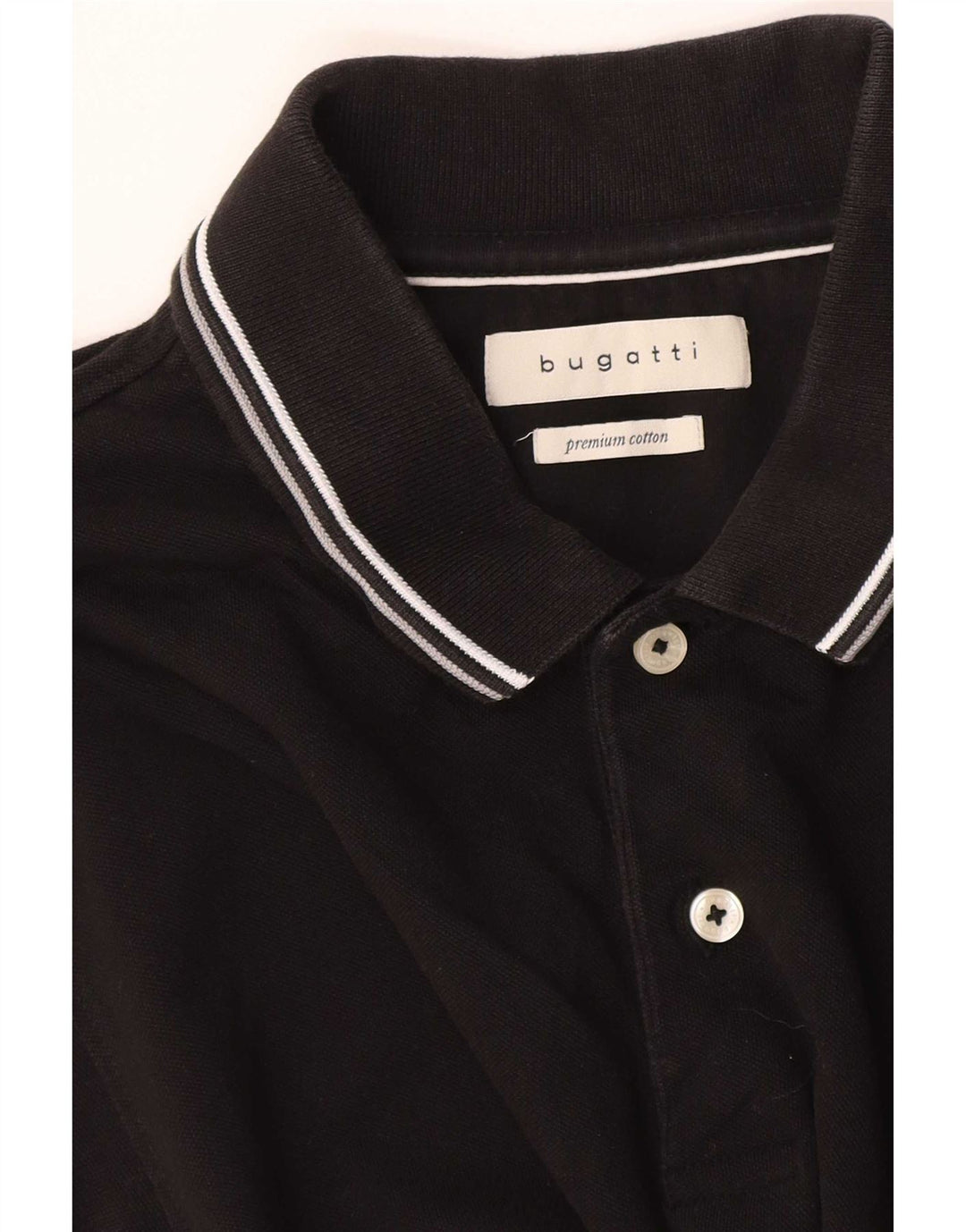 Bugatti herre poloshirt Medium sort stribet