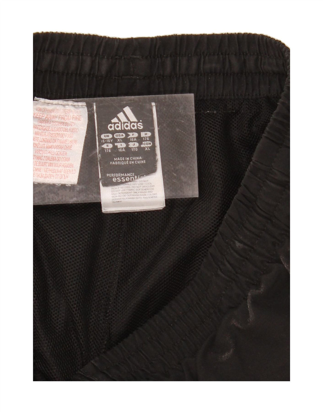 ADIDAS Boys Tracksuit Trousers 15-16 Years  Black Polyester Vintage Adidas and Second-Hand Adidas from Messina Hembry 