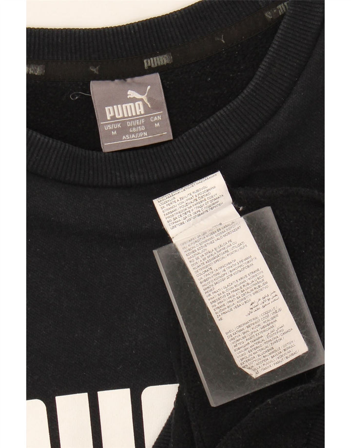 Puma Herre Grafisk Sweatshirt Jumper Medium Sort Bomuld