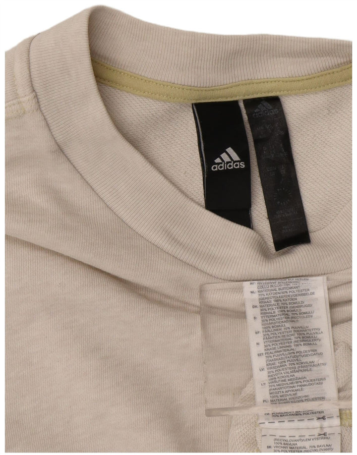 ADIDAS Dame Oversized Crop Sweatshirt Jumper UK 8/10 Small Grey Bomuld