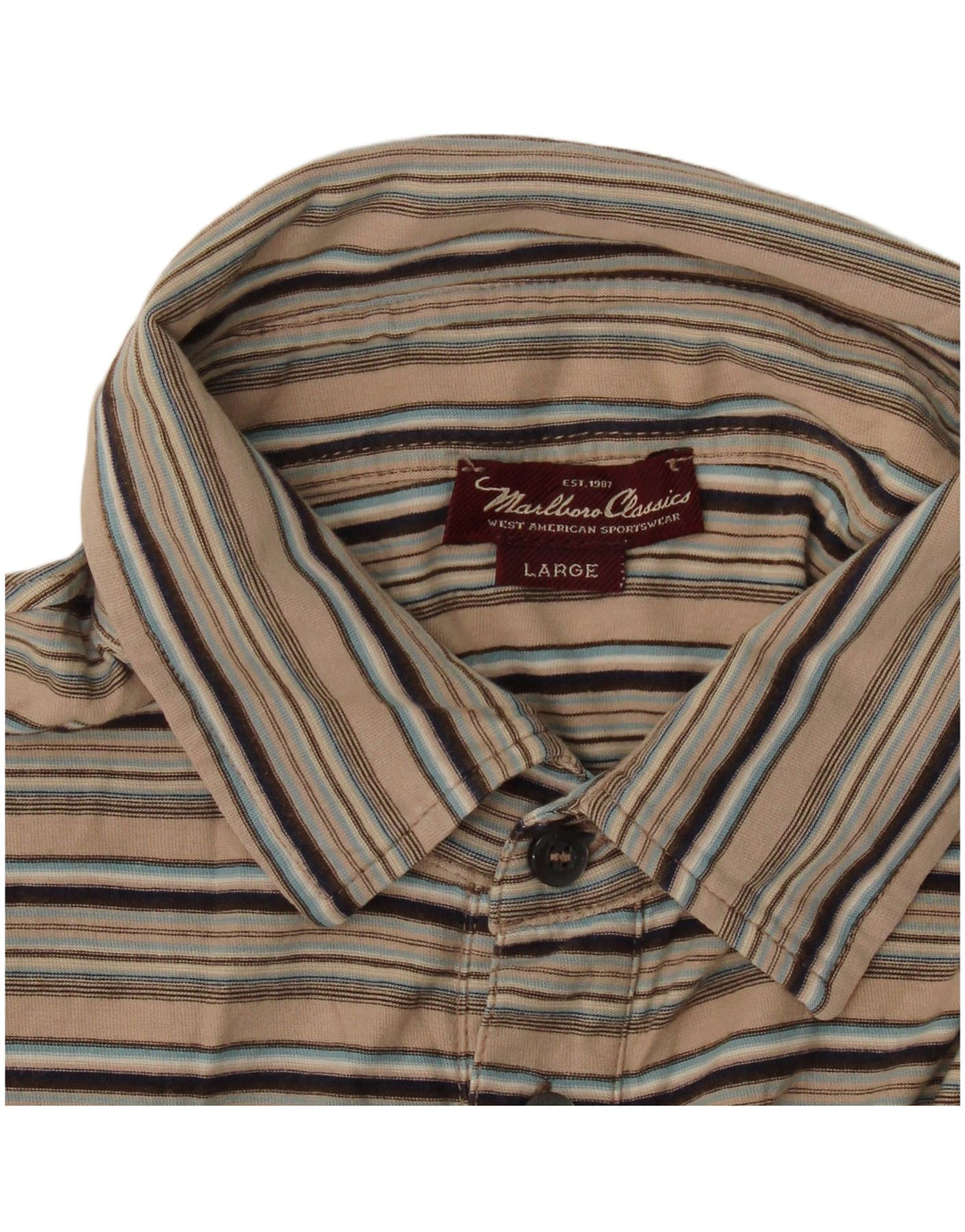 Marlboro Classics Polo Shirt til mænd Stor Beige Stribet