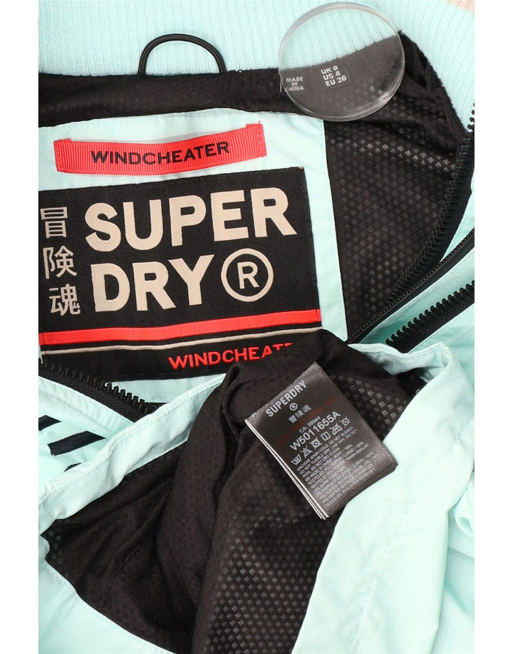 Superdry Womens The Windcheater Graphic Bomber Jacket UK 8 Small Turkis